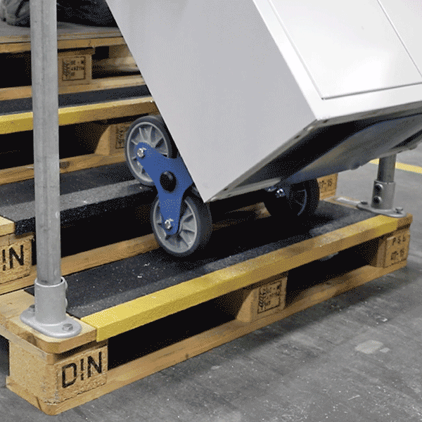 Stair-climbing hand truck with cabinet